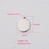 Em estoque acessórios de pingente de placa redonda brilhante de aço inoxidável para lettering DIY 0,8*10mm/1*12mm pingente