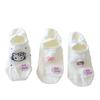 Calcetines de Malla Calados Bordados de Verano para Mujer, Calcetines Cortos Lindo, Delgados, Transpirables, Que No Se Caen, Calcetines Blancos de Barco