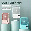 Mini Ventilador Portátil de Escritorio 5 Velocidades Silencioso Plegable Ventilador de Escritorio Batería Grande Incorporada Ventilador de Refrigeración de Bolsillo Para Oficina Dormitorio Viajes 3 Colores