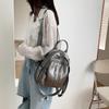 Mochila de estilo coreano para mujer, moderna, de verano 2022, de color sólido, informal, suave, de PU, sencilla y pequeña.