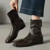 Botines Ajustados Melard de Punta Cuadrada con Estiramiento para Mujer, Nuevo Estilo Otoño 2026, Tacón Grueso, Cierre Trasero, Botas Chelsea Martin