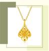 Colar com Pingente de Lótus Dourado com Toque Sofisticado, Acessório Feminino Versátil e Elegante, um Presente de Aniversário para Namorada ou Mãe, Estilo Chinês