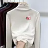 Camisa Base De Rong Infantil 2025 Nova Outono e Inverno Top Estiloso com Babados para Crianças Maiores Primavera e Outono Manga Longa