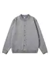 Chaqueta de punto con empalme de camisa a cuadros para hombre 2025 Otoño Nuevo Cardigan de punto casual holgado Tendencia