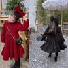 Vestido de Niña para Navidad y Año Nuevo, de Terciopelo con Forro Polar Añadido y Lazo Engrosado, Vestido de Princesa, Nuevo Estilo de Invierno 26