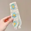 Estilo Perezoso Floral Tejido Velcro para Mujer Flequillo Dulce Adhesivo Elegante Aro para el Cabello sin Presión Diadema de Gama Alta Tocado