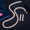 Conjunto de dos piezas de collar y pendientes con diamantes de imitación para mujer, estilo coreano, sencillo, elegante y adelgazante, combina con todo, con cadena de clavícula y diamantes de imitación.