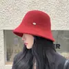 Sombrero de Pescador de Mezcla de Lana para Otoño e Invierno Estilo Coreano para Mujer Aspecto de Alta Gama Adelgazante para la Cara Color Sólido Cubre Rostro Sombrero de Cubo Cálido