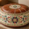 Cojín futón de gran capacidad estilo vintage, modelo nuevo, taburete baúl rellenable, otomana redonda para balcón de casa retro