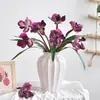 Orquídea de Bolso Flor Artificial Planta Única de Interior em Vaso Ornamentos Decorativos Acessórios de Buquê de Alta Gama Fotografia de Casamento Orquídea de Bolso Simulada