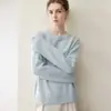 Chegada Outono/Inverno Novo Suéter Feminino de Cashmere 100% Espesso de Três Fios e Cinco Agulhas com Gola Redonda, Malha Solta, Manga Longa, Cor Sólida, Quente