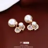 Pendientes Redondos de Perla con Aguja de Plata Electrochapada en Oro Real de 14K Estilo Corte Francés Pendientes Elegantes Lujo Ligero Pendientes de Alta Gama