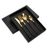 Cubiertos de acero inoxidable imitación mármol transfronterizos de cinco piezas para hotel, cuchillo y tenedor para bistec estilo occidental, juego de caja de regalo con cuchara