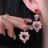 Pendientes Largos con Forma de Corazón para Fuegos Artificiales de Alta Gama Resistentes y Ecológicos con Circonita de Cobre Microincrustada, Pendientes Llamativos Únicos y Audaces