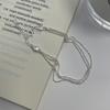 Pulsera Saina S925 de plata con efecto superpuesto brillante para mujer, pulsera básica simple de tres capas, venta al por mayor de fábrica