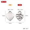 Colgante de aleación retro, accesorios de joyería DIY, pulsera de plata antigua, accesorios de cadena, letras galvanizadas al por mayor, corazón de melocotón, forma de corazón