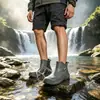 Botas de lluvia para hombre de caña baja, zapatos impermeables para exteriores sin cordones, zapatos de goma ligeros antideslizantes de PVC para hombre, zapatos de agua