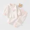 Conjunto de Cintura Alta para BebéAlgodón Puro Clase A primavera y otoño ropa para recién nacidos, conjunto de algodón puro de manga larga para niños y niñas