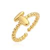 Australia, Europa antigua y Estados Unidos anillo abierto de 26 letras inglesas chapado en cobre simple de oro de 18 quilates anillo joker de nicho femenino