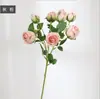 Um Buquê de 7 Rosas Artificiais com Bordas Queimadas, Flores de Seda para Mesa de Jantar e Decoração da Sala de Estar, Rosas para Decoração de Casa