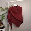 Chal de punto de mezcla de lana con lentejuelas de color sólido para mujer, moda de invierno, protector de cuello cálido versátil, capa exterior