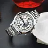 Venta al por mayor de fábrica Popular Moda Reloj para hombre Negocios Clásico Acero Inoxidable Comercio Exterior Correa de Acero Reloj de Cuarzo Reloj para hombre