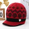 Gorro de punto para mujeres de mediana edad y mayores, forrado de polar y engrosado para abrigar en otoño e invierno, gorro con orejeras para madres, abuelas y mujeres mayores para proteger del frío