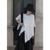 Yohji Yamamoto Dark Street Estilo Japonês Estilo Solto Slim Assimétrico Nicho Designer Verão Camiseta Manga Curta para Mulheres