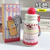 Taza Termo de Acero Inoxidable 316 Linda de Dibujos Animados para Mujeres, Taza Portátil de Aspecto Agradable para Exteriores, Taza Termo de Agua Especial para Uso Escolar