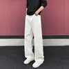 Jeans reto masculino vintage, calças esportivas largas de perna reta com corte curvo e flare, para outono-primavera, alta qualidade, estilo workwear