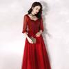Vestido de Maternidad Modelo Nuevo 2026 para Mujer, Oculta el Vientre, Adelgazante, Tallas Grandes, Vestido de Novia para Boda, Regreso a Casa, Estilo Largo, Borgoña