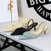 9627-AK222 Moda europea y americana sandalias de tiras de hebilla elegantes de ante con punta fina y tacón de aguja con espalda descubierta para mujer