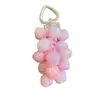 Llavero de cadena de uvas con rosas de colores creativas transfronterizas, llavero de color de moda, cuentas, colgante pequeño para coche, bolsa