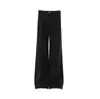 Vibe Marca de Moda Traje de Color Sólido Pantalones Acampanados Casuales para Hombre High Street Diseño Plisado Pantalones de Pierna Ancha Fluidos Largos hasta el Suelo