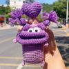 Bolsa para Llaves de Coche Lindo Dibujo Animado Hecho a Mano Lana Tejida Suministros para Coche Colgante Estuche Protector para Llaves Bolsa de Almacenamiento para Mujeres