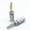 Plug Banana de Cobre Banhado a Ouro Plug Banana com Carcaça de Alumínio Plug Banana 4mm Soquete de Banana para Alto-falante Conector de Alto-falante Sem Logo