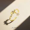 Anillo Brillante Estrella Galaxia S925 Plata de Ley Yuanfan Moda Femenina Lujo Accesible Incrustado con Circonita de Color Anillo Versátil de Gama Alta