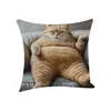 Funda de Almohada Estampada Serie Gato Mascota Linda, Funda de Cojín Estilo Dibujo Animado Lindo, Funda de Almohada Decorativa para Sofá