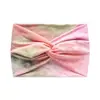 18cm Europeu e Americano Transfronteiriço Estampado Cruz Yoga Esportes Faixa de Cabelo Laço Nó Retrô Castanha Lado Largo Tie Dye Faixa de Cabeça Turbante
