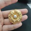 Nácar DIY Hecho a Mano Base de Aleación Esmeralda Exquisito Versátil Flor Pin Accesorios Regalo del Día de San Valentín Chino