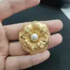 Nácar DIY Hecho a Mano Base de Aleación Esmeralda Exquisito Versátil Flor Pin Accesorios Regalo del Día de San Valentín Chino