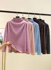 Camisa Base Gola Alta Meio-alta Feminina Outono e Inverno Cor Sólida Roupa de Baixo Outono Novo Forrado com Lã Solto Justo Quente Top