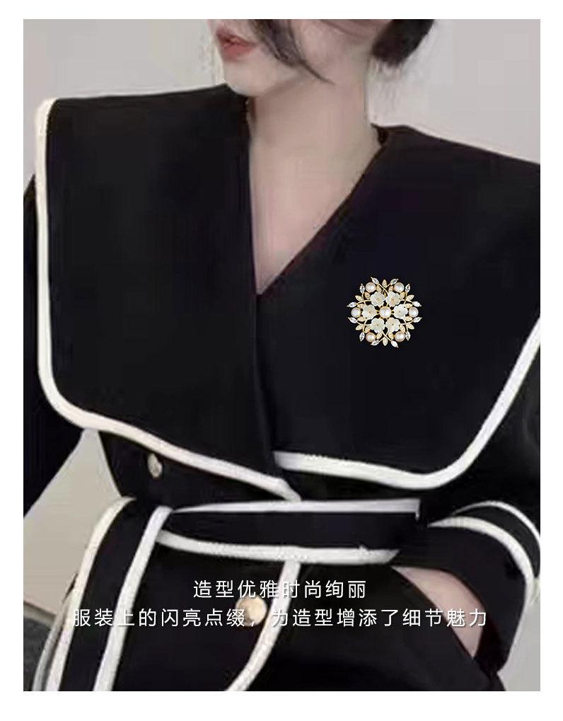 时尚高级感淡水珍珠花朵胸针小众奢华大气天然贝壳花