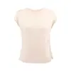 Chaleco de Seda Retorcida con Cuello Redondo para Mujer Tangge, Camiseta sin Mangas de Seda Tejida por Ambos Lados que Cubre el Cuerpo y Te Hace Ver Más Delgada
