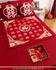 Alfombra de Bendición de Boda Bordada con la Palabra "Fu" para Cien Bendiciones, un Nacimiento Temprano de un Niño Precioso, la Prensa de la Cama de la Novia, una Colección Completa de Artículos de Preparación para la Boda para la Mujer