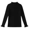 Novo conjunto de macacão de bolinhas estilo coreano e blusa de base para meninas para outono e inverno, blusa de malha versátil, acompanha uma bolsa