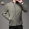 Chaqueta de hombre 2024, primavera y otoño, fina, de mediana edad y jóvenes, informal, con cuello de negocios, chaqueta de papá