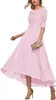 Vestido de Festa Formal Elegante com Aplicação de Renda Meia-Manga Chiffon Vestido de Noite para Convidados de Casamento
