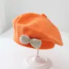 Chapéu de Bebê 6-36 Meses Boina Infantil para Crianças Bebê Menina Outono e Inverno Estilo Coreano Chapéu de Pintor de Lã Tricotado Chapéu da Moda