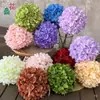Novos Pirulitos de Simulação Hortênsias Flores de Haste Única para Casamento Flores de Hortênsia Materiais de Flores para Casamento Decoração de Casa Atacado